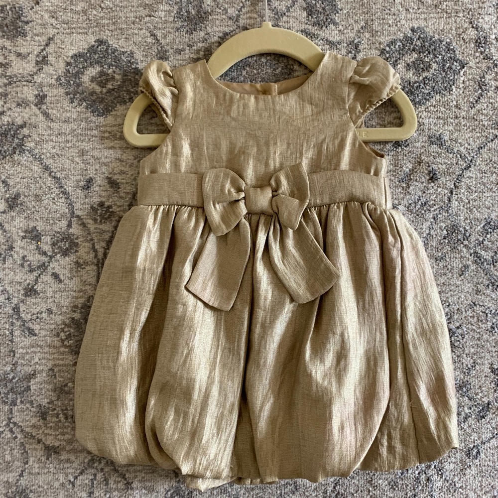 Dull gold Toddler Girl Dress - Size 6-9 Months